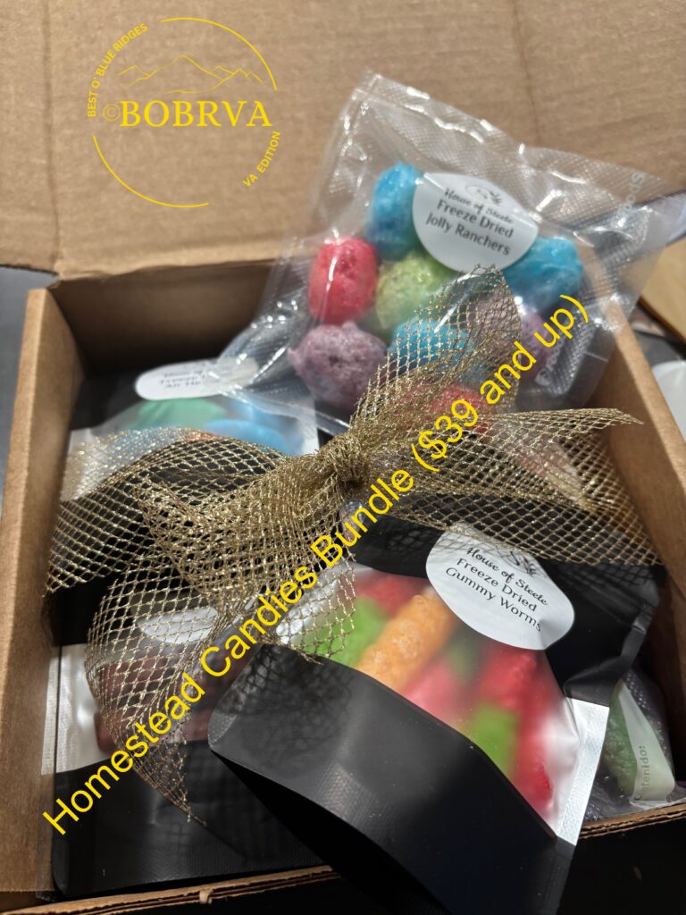 Assorted farmstead colorful candies boxed up