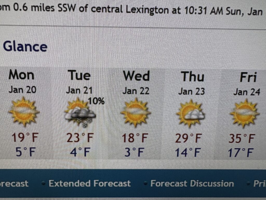 Frigid Jan 22 temps